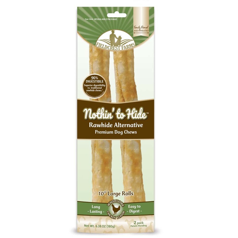 Fieldcrest Farms Nothin' To Hide Roll Dog Treat Chicken 10in LG 2pk