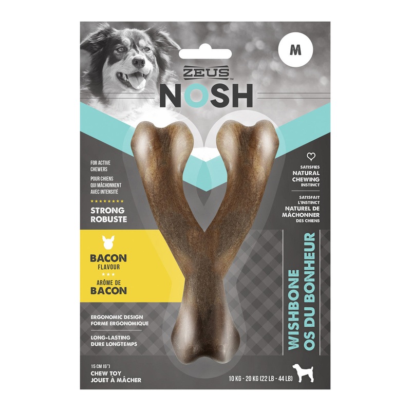 Zeus Nosh Strong Chew Bone, Bacon, Med