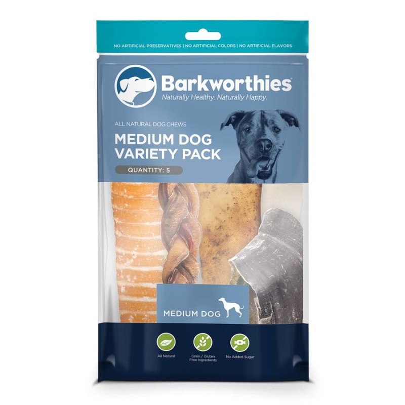 Barkworthies Variety Pack Dog Treats Medium Dog, 5 pk