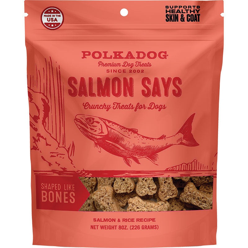 Polka Dog Bakery Dog Salmon Says Bone 8oz Pouch