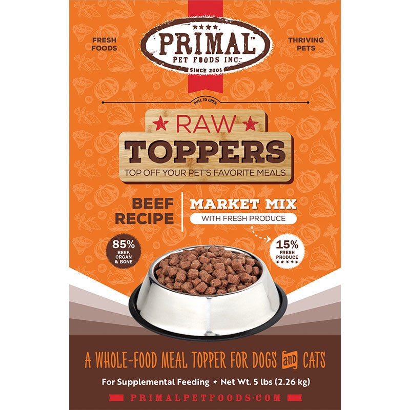 Primal Dog Cat Frozen Market Mix Topper Beef 5lb SD-5
