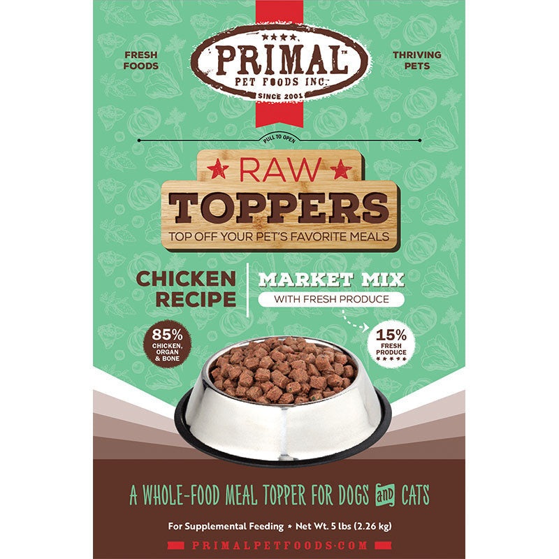 Primal Dog Cat Frozen Market Mix Topper Chicken 5lb SD-5
