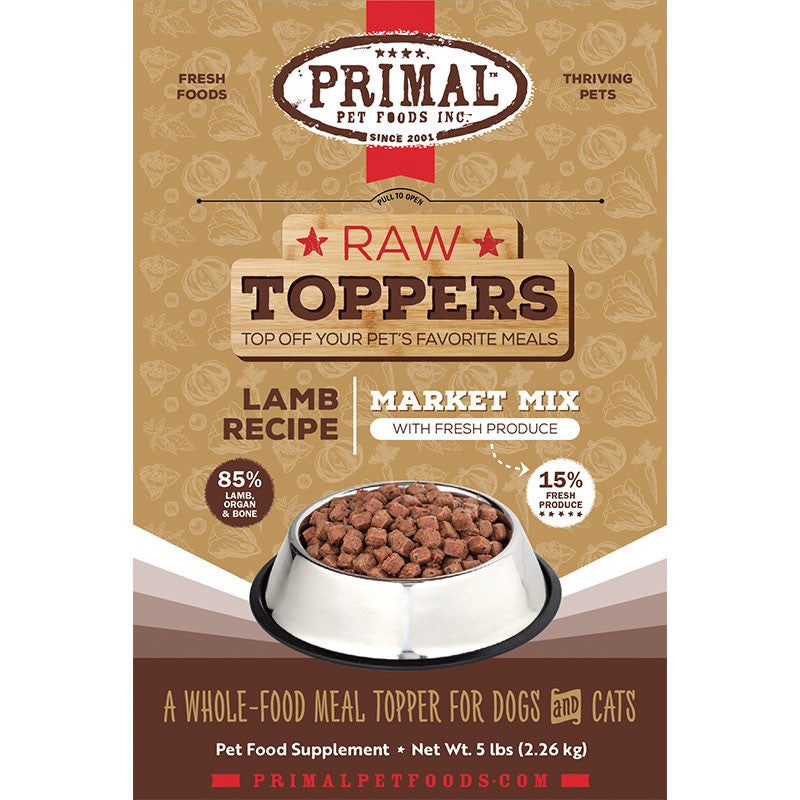 Primal Dog Cat Frozen Market Mix Topper Lamb 5lb SD-5