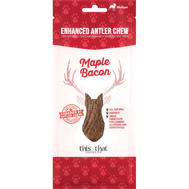 This & That Dog Enhanced Antler Chew Maple Bacon Xlarge
