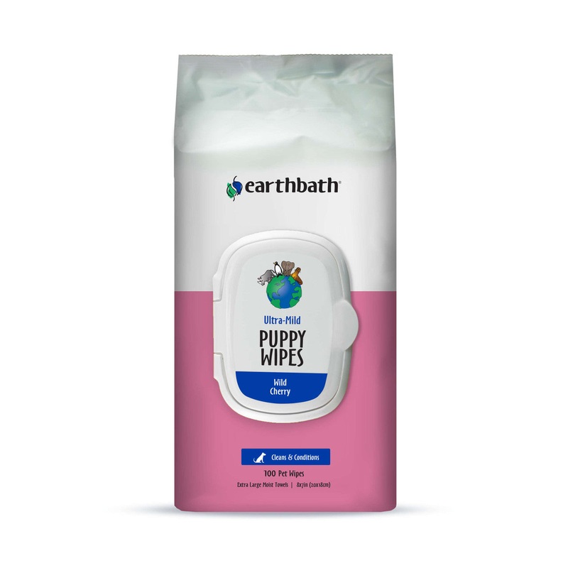 Earthbath Ultra-Mild Puppy Wipes, Wild Cherry 100ct
