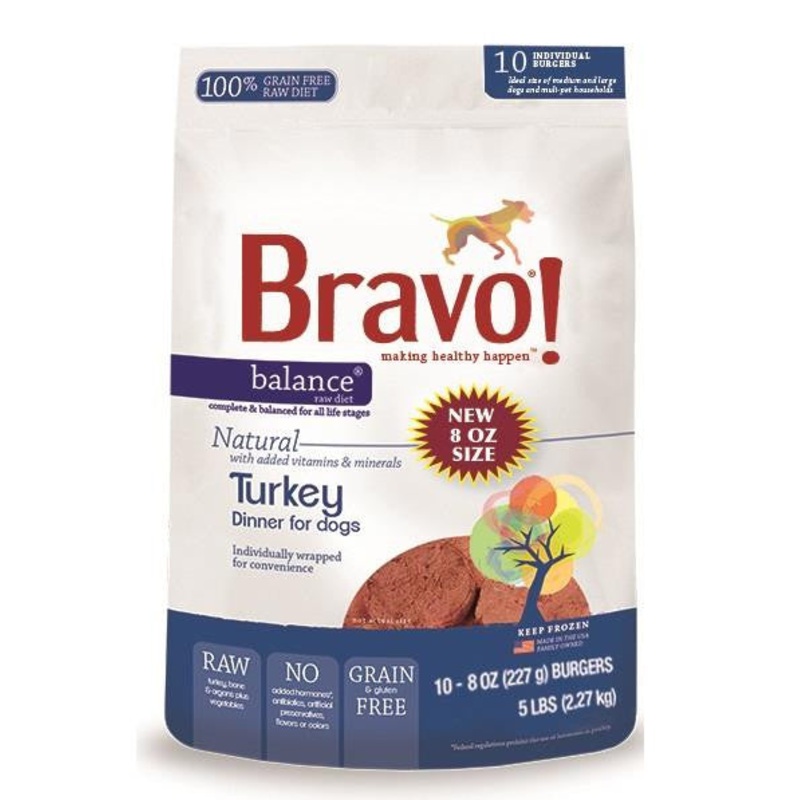 Bravo! Balance Burgers Turkey Bag Frozen Diet 5 lb 294039 {L-1} SD-5