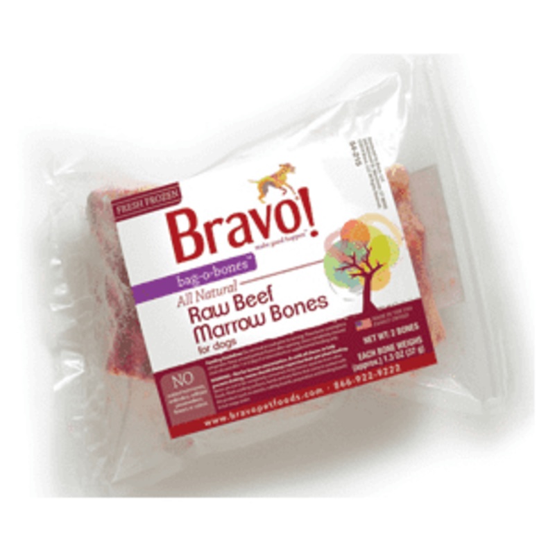 Bravo! Beef Marrow Bones Frozen Under 4" - 25 lb. Box SD-5 {L-1}294085
