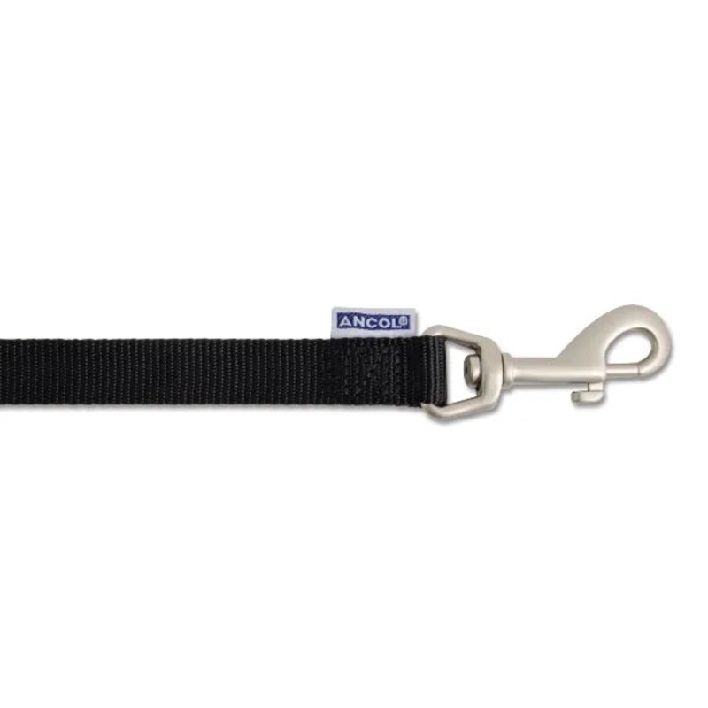 Viva Nylon Padded Snap Lead Black 25mm X1m
