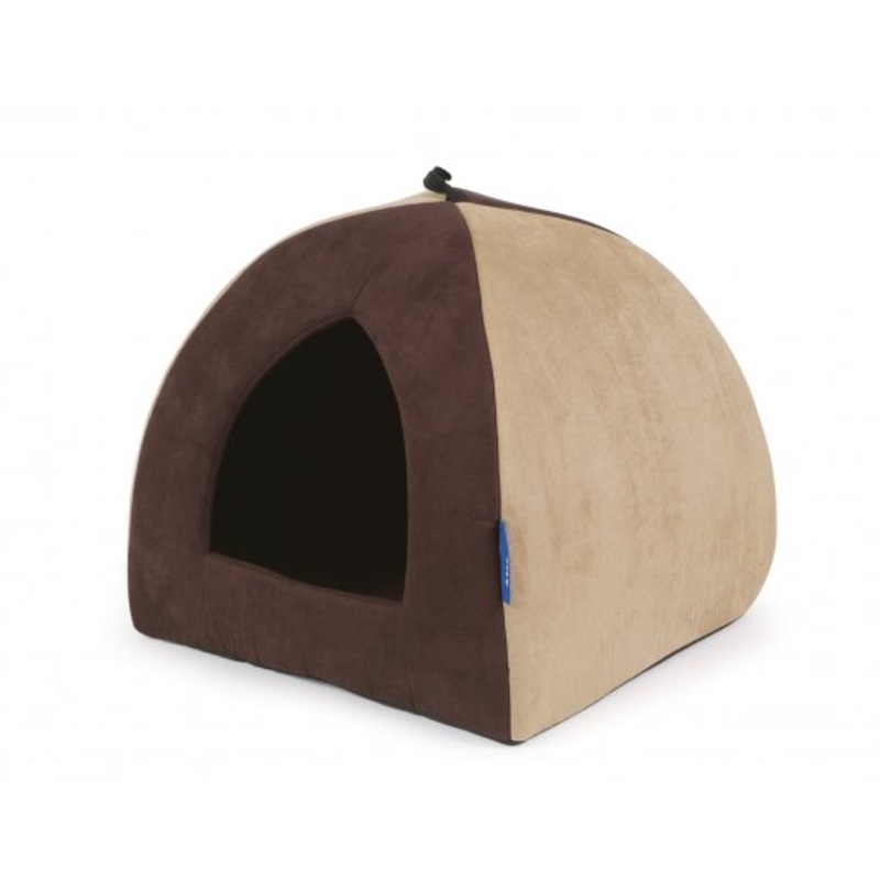 Sleepy Paws Timberwolf Pyramid Bed Faux Suede