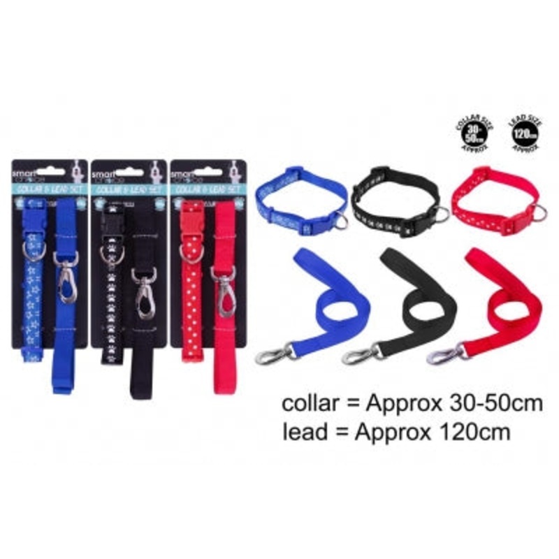 SMART CHOICE LEAD & COLLAR SET 3 ASSORTED DESIGNS