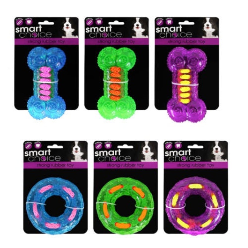 STRONG RUBBER RING AND BONE DOG TOYS