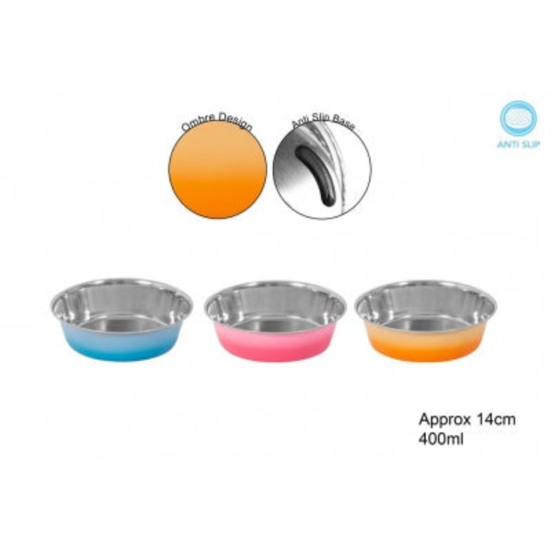Summer Ombre Stainless Steel Pet Bowl 400ml