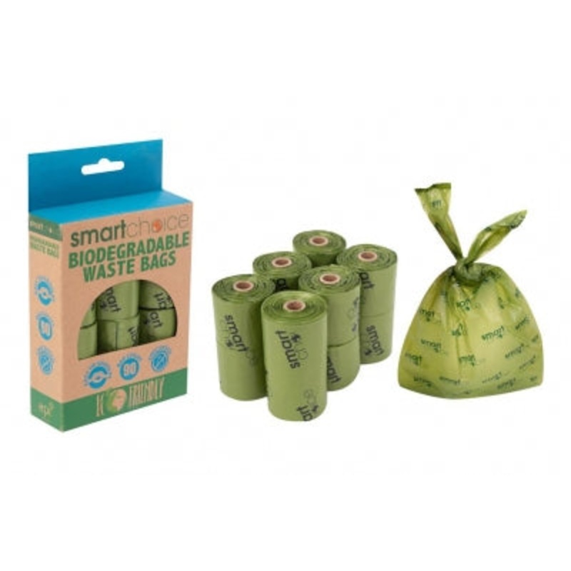 90 BIODEGRADABLE TIE HANDLE POOP BAGS