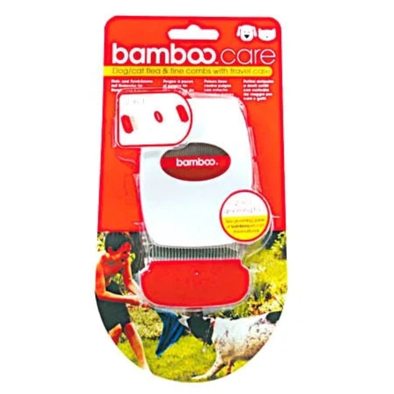 Bamboo Dog & Cat Combs & Travel Case