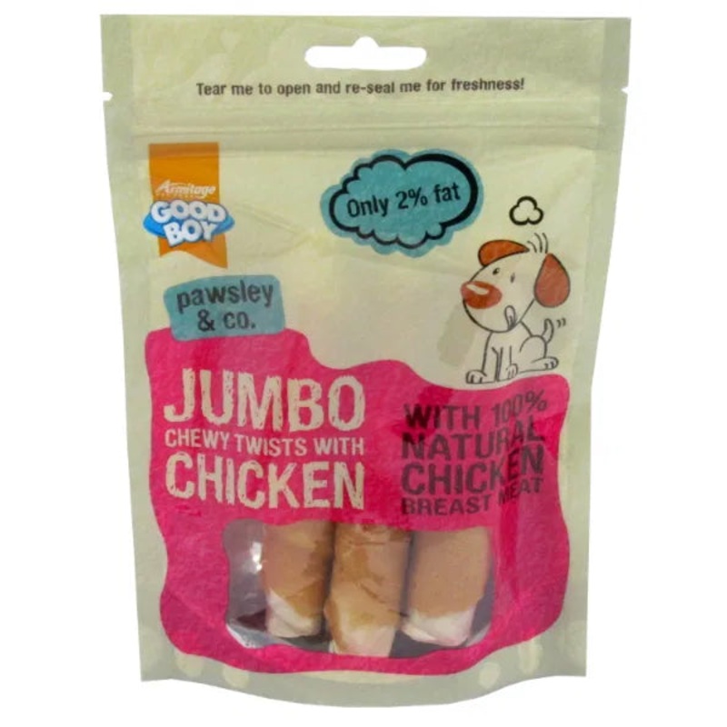 Good Boy Pawsley & Co Jumbo Twisters Chicken 100g