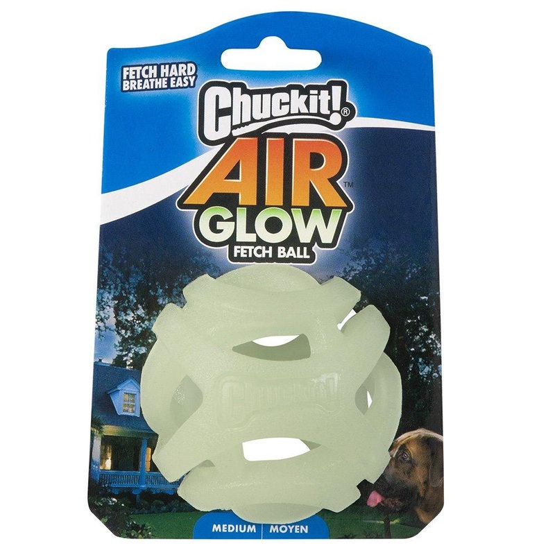 CHUCKIT! Max Glow Air Fetch For Dogs Medium 6cm (1 Pack)