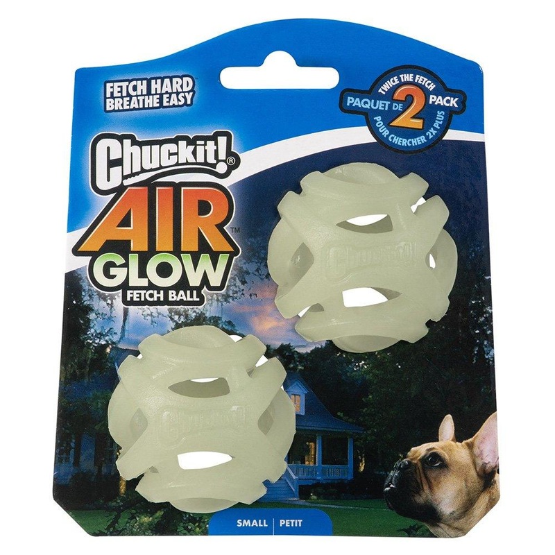 CHUCKIT! Max Glow Air Fetch For Dogs Small 5cm (2 Packs)