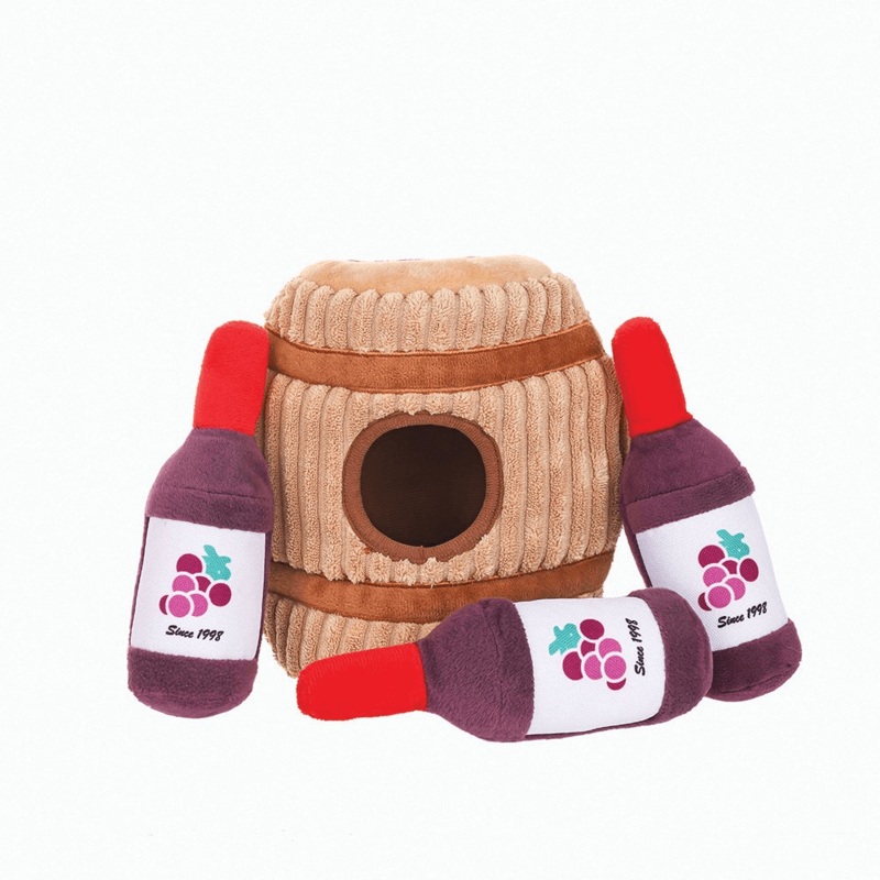 HUGSMART Puzzle Hunter Dog Toy Autumn Tailz Wine Barrel