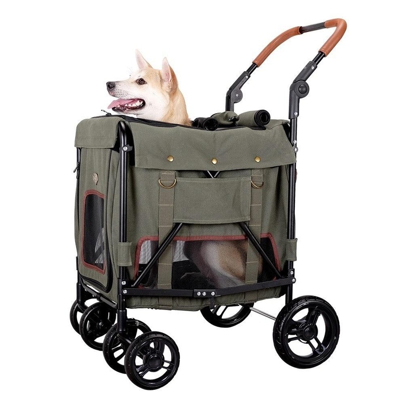 IBIYAYA Gentle Giant Dual Entry Pet Wagon for Dogs up to 25kg - Army Green