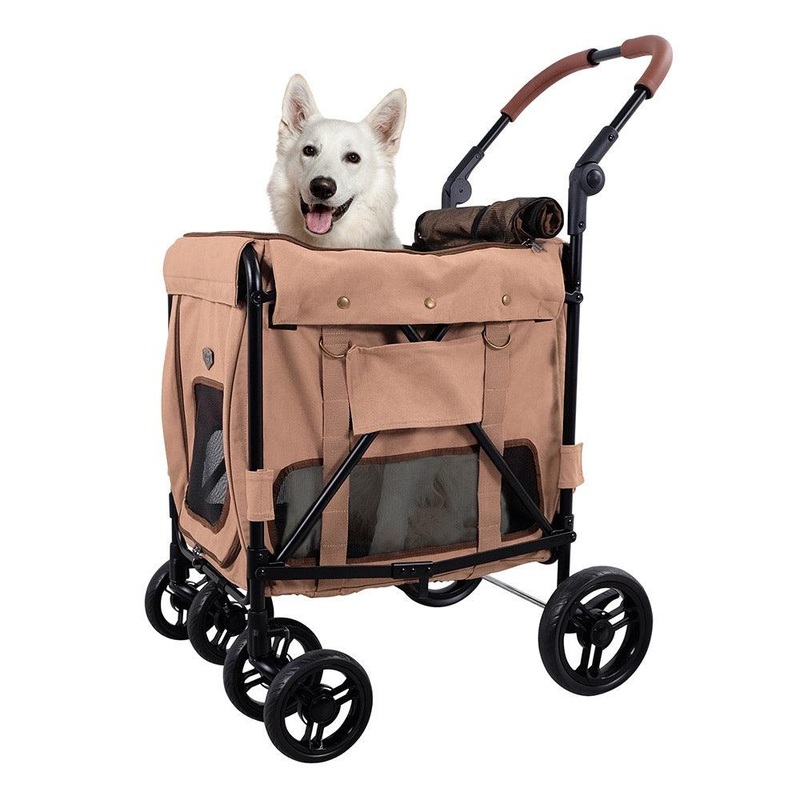 IBIYAYA Gentle Giant Dual Entry Pet Wagon for Dogs up to 25kg - Peach