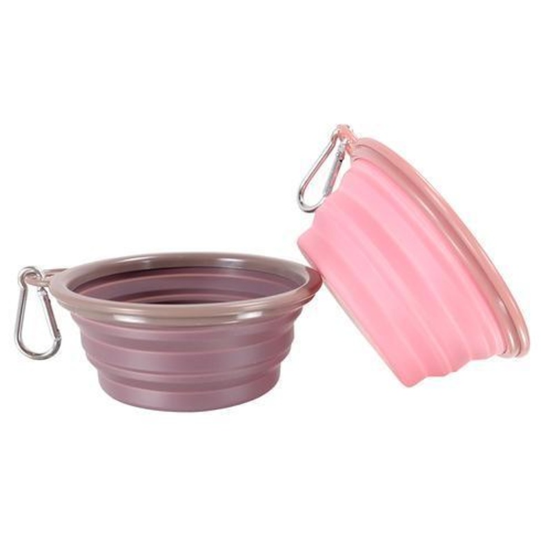 IBIYAYA Quick Bite Collapsible Travel Pet Bowl - Brown/Aubergine