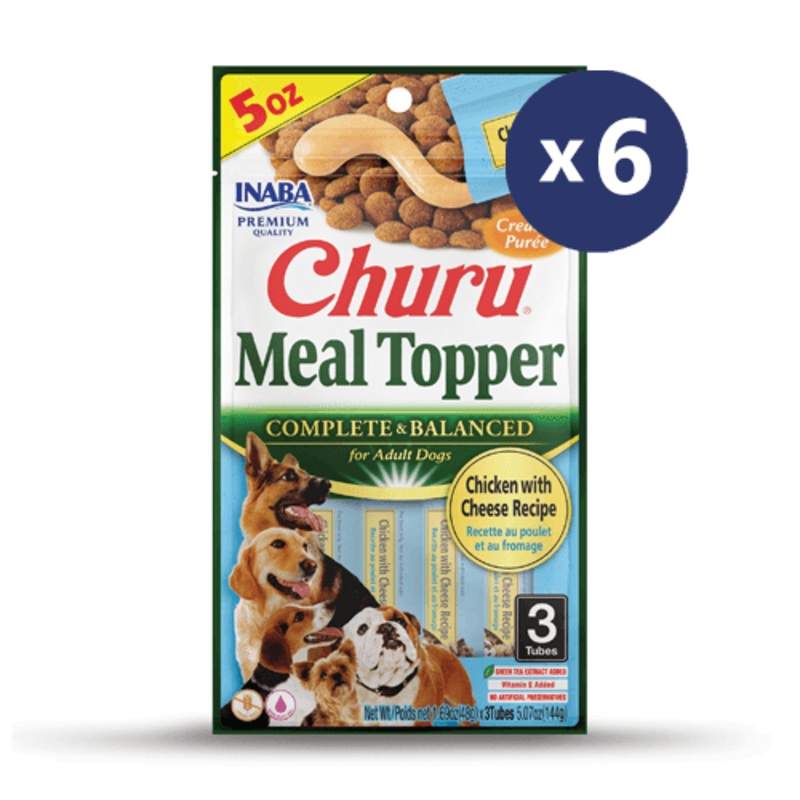 INABA Dog Churu Meal Topper Chicken with Cheese Recipe 144G x 6 Packs