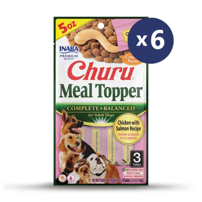 INABA Dog Churu Meal Topper Chicken with Salmon Recipe 144G x 6 Packs