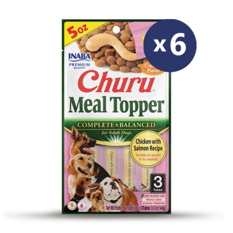 INABA Dog Churu Meal Topper Chicken with Salmon Recipe 56G x 6 Packs