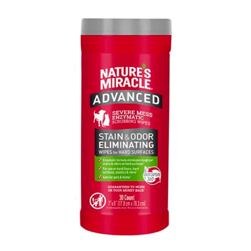 NATURE'S MIRACLE Advanced Stain & Odor Eliminator Wipes 30 Counts