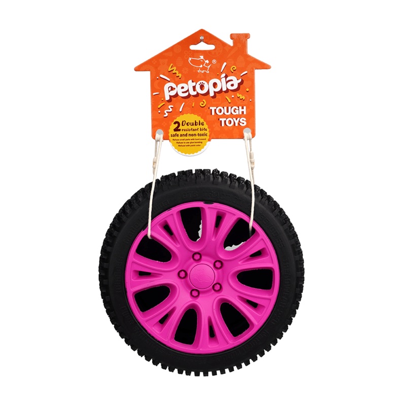 PETOPIA Ultra Tough Dog Chewing Toy - Crazy Tyre (Assorted Colour)
