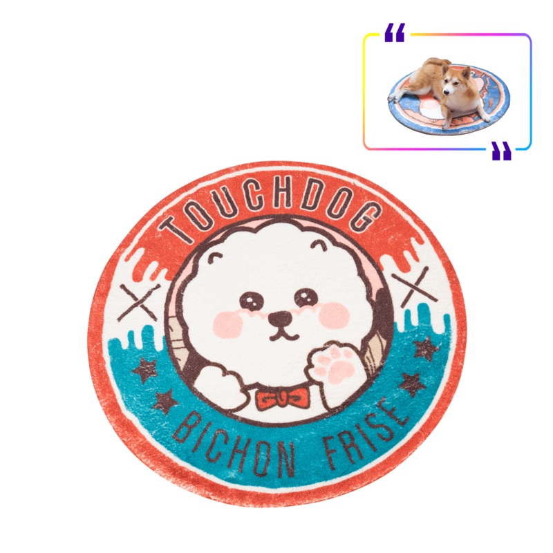 TOUCHDOG Circle Resting Mat For Pets - Bichon Frise