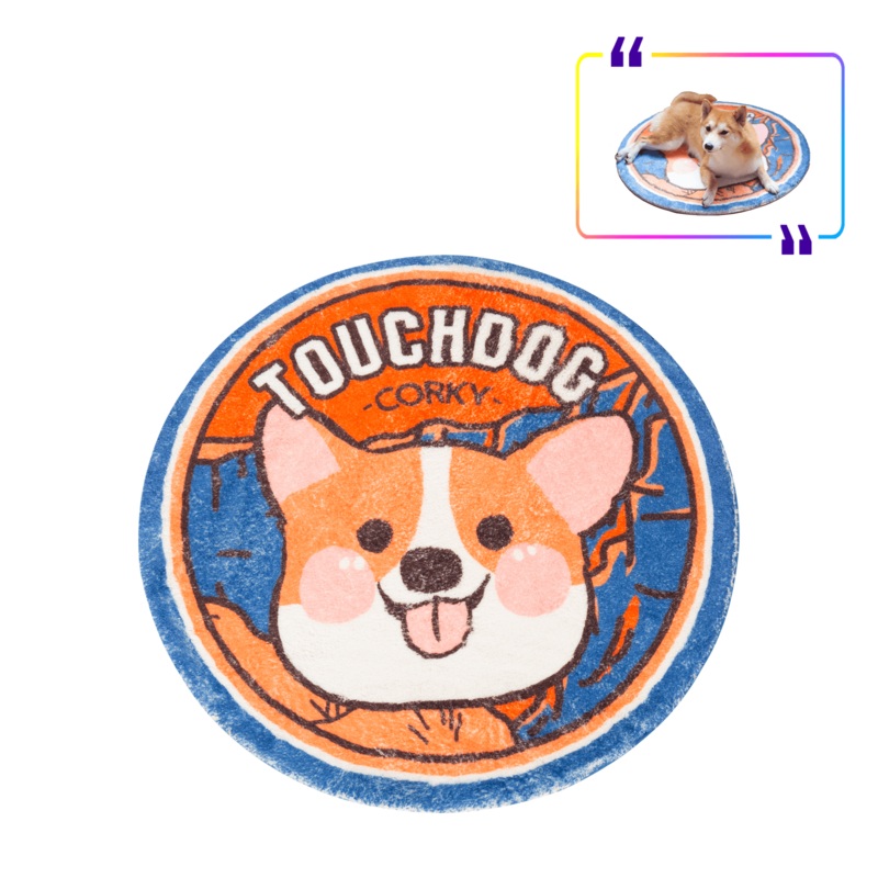 TOUCHDOG Circle Resting Mat For Pets - Corgi