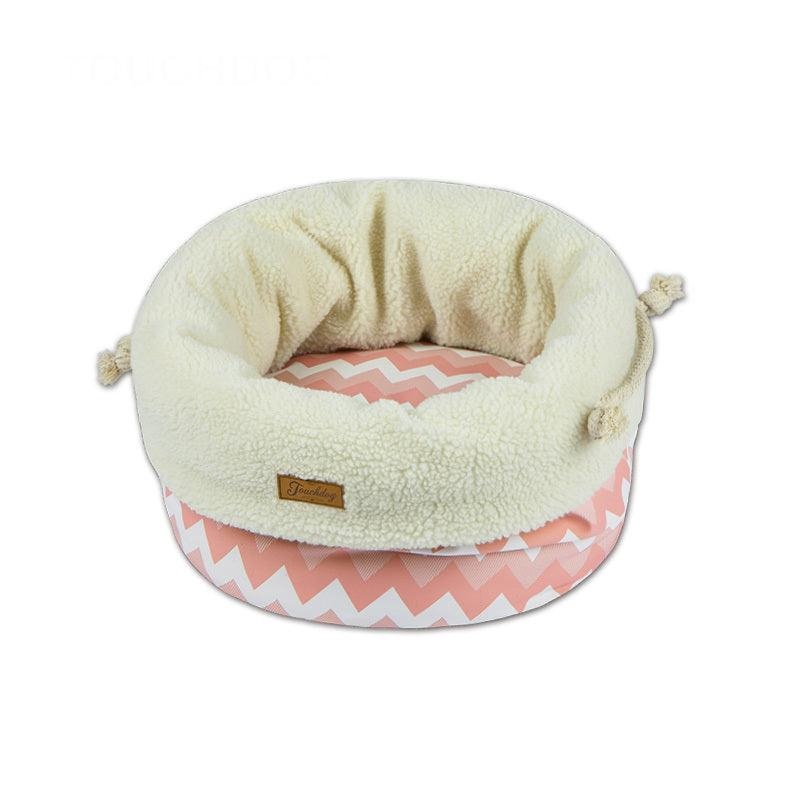 TOUCHDOG Snowflake Premium Designer Jute Bag Nest Cats & Dogs - Pink