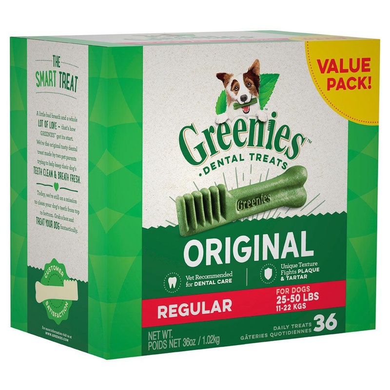 GREENIES Dog Dental Care Treats Regular Value Pack 1kg (36 Treats)