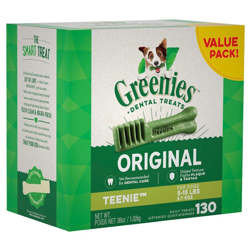 GREENIES Dog Dental Care Treats Teenie Value Pack 1kg (130 Treats)