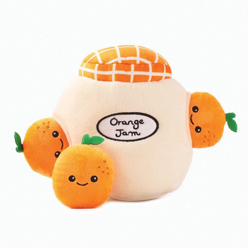 HUGSMART Puzzle Hunter Dog Toy Food Party Orange Jam