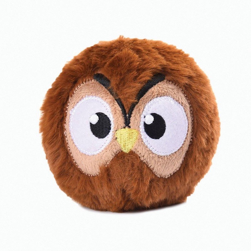 HUGSMART Super Ball Dog Toy Zoo Ball Owl 10cm