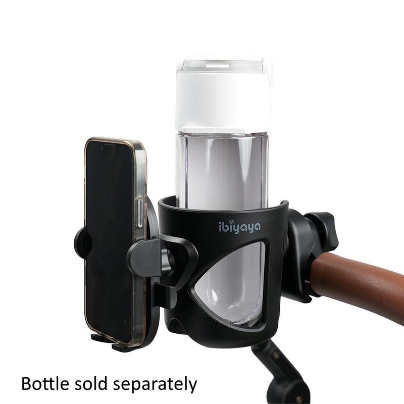 IBIYAYA 2 in 1 Cup-n-Phone Holder for Pet Strollers (Bottle Not Included)