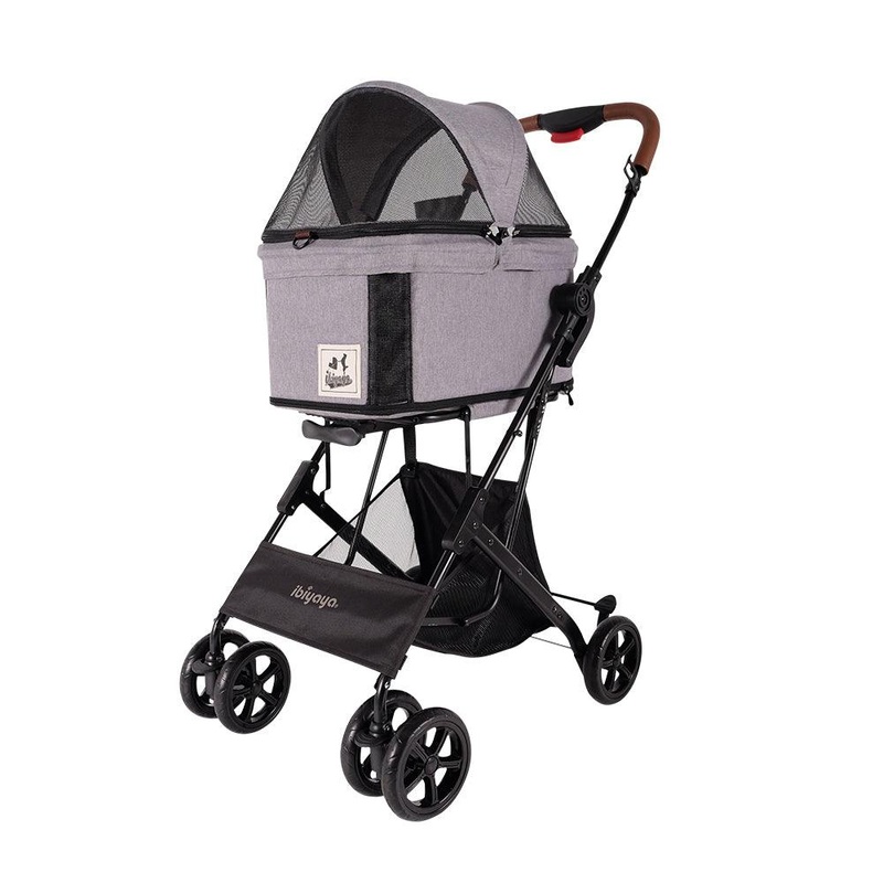 IBIYAYA Travois Tri-fold Pet Travel Stroller System - Nimbus Gray