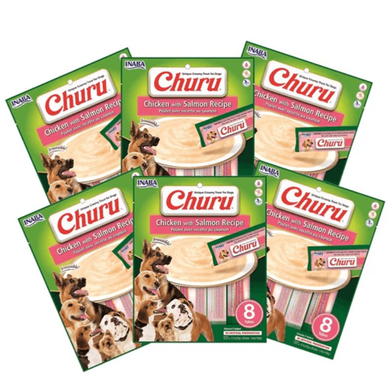 INABA Dog Churu Chicken with Salmon 160G x 6 Packs