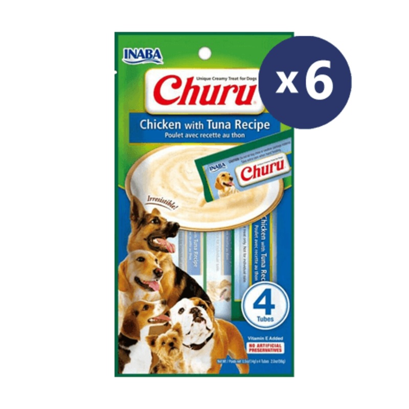 INABA Dog Churu Chicken with Tuna 56 x 6 Packs