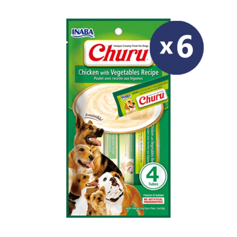 INABA Dog Churu Chicken with Vegetable 56 x 6 Packs