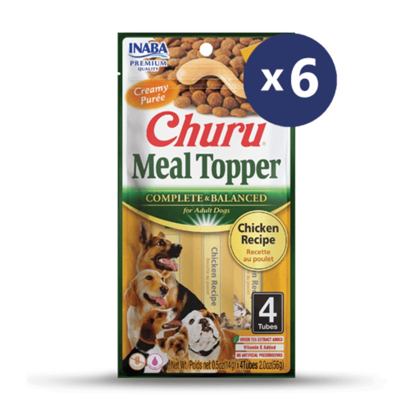 INABA Dog Churu Meal Topper Chicken Recipe 56G x 6 Packs