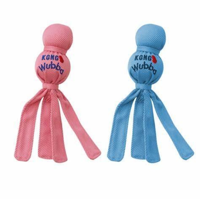 KONG Squeaking Puppy Wubba (Pink/Blue Random Colour)