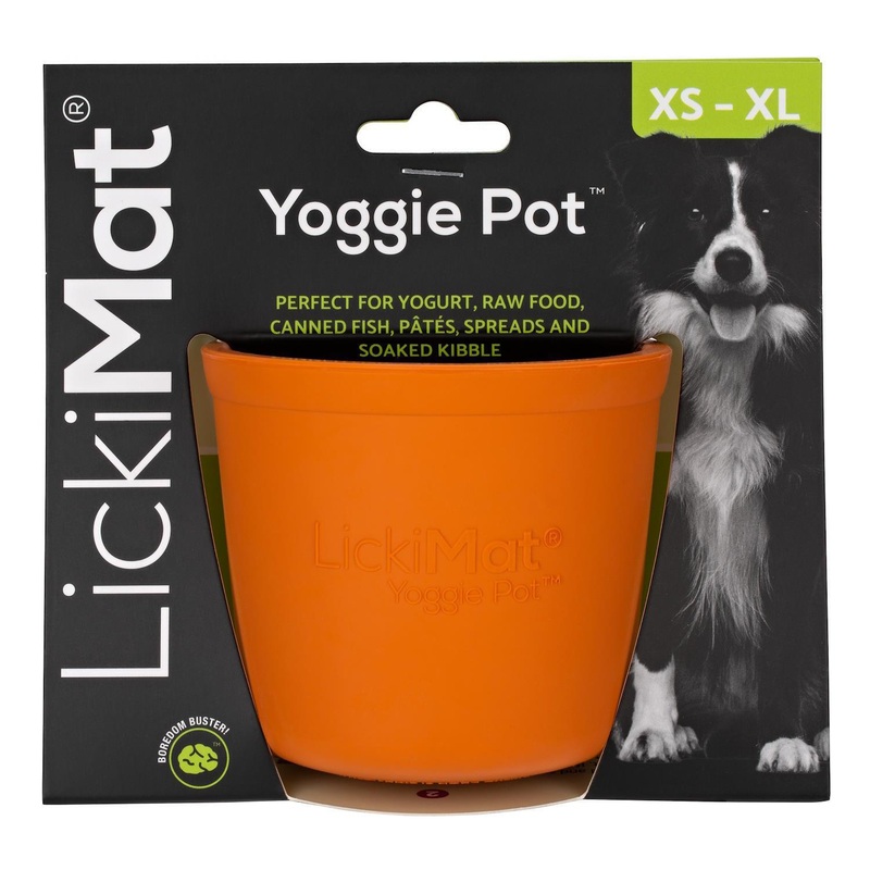 LICKIMAT Yoggie Pot Slow Feeder Dog Bowl - Orange