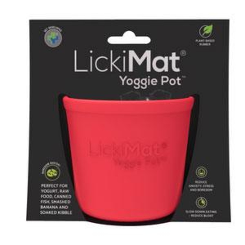 LICKIMAT Yoggie Pot Slow Feeder Dog Bowl - Red