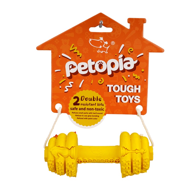 PETOPIA Ultra Tough Dog Chewing Toy - Dumb Dumbbell (Assorted Colour)