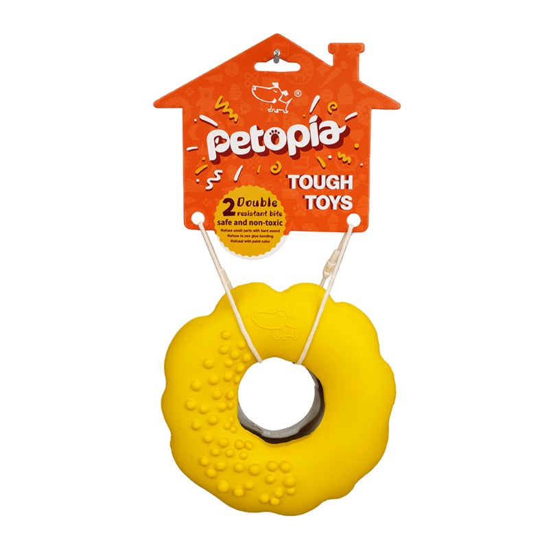 PETOPIA Ultra Tough Dog Chewing Toy - Mochi Donut (Assorted Colour)