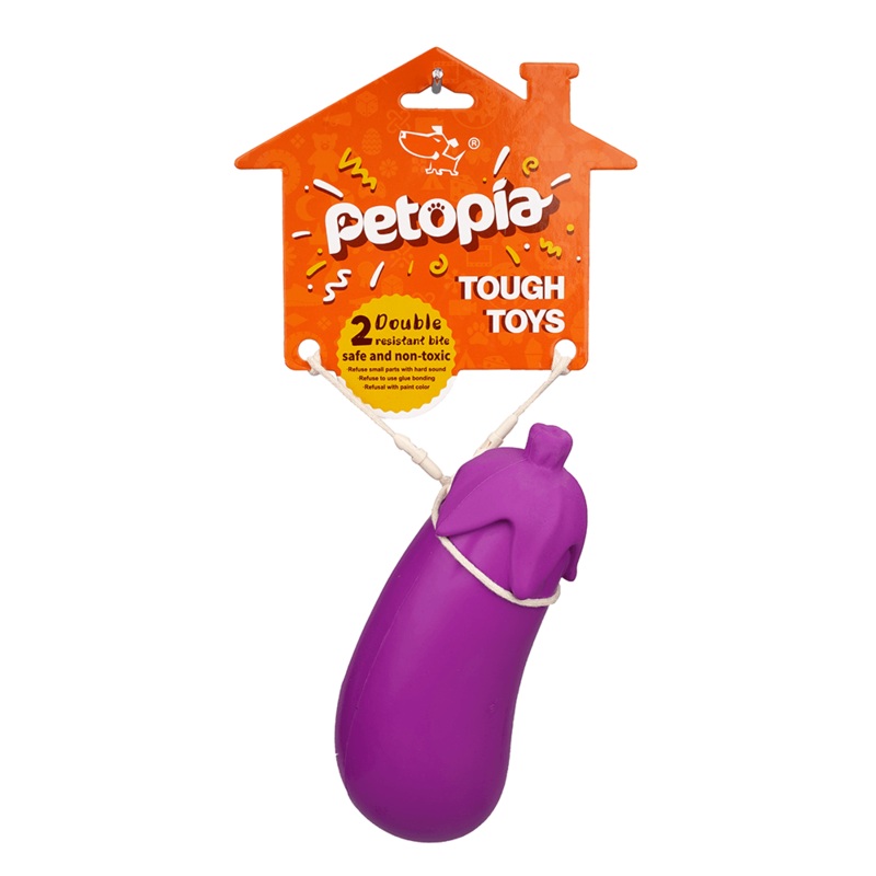 PETOPIA Ultra Tough Dog Chewing Toy - Stuffed Eggplant