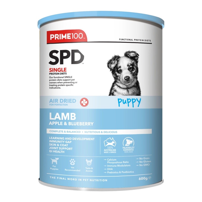 PRIME100 SPD Air Lamb Apple & Blueberry Puppy Dry Food 600G